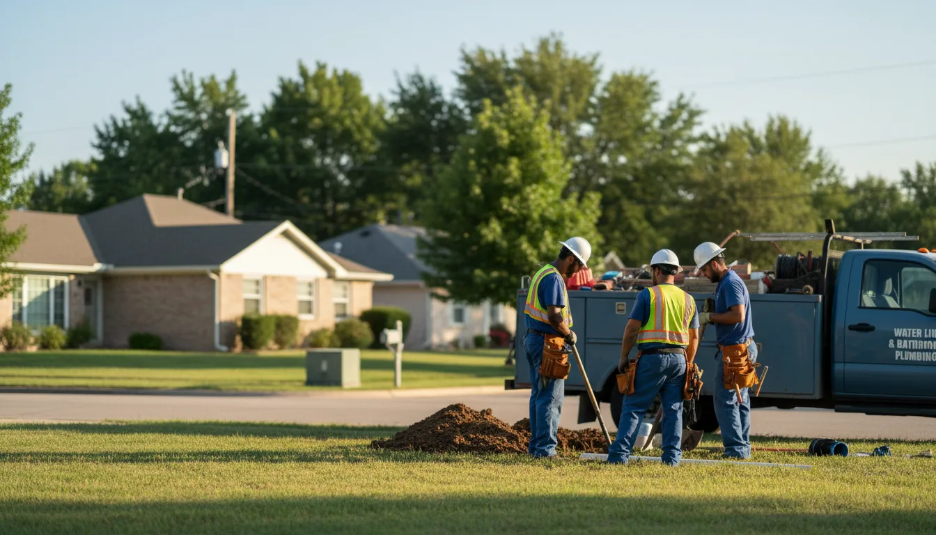 Residential water line and bathroom plumbing service in Easton, PA